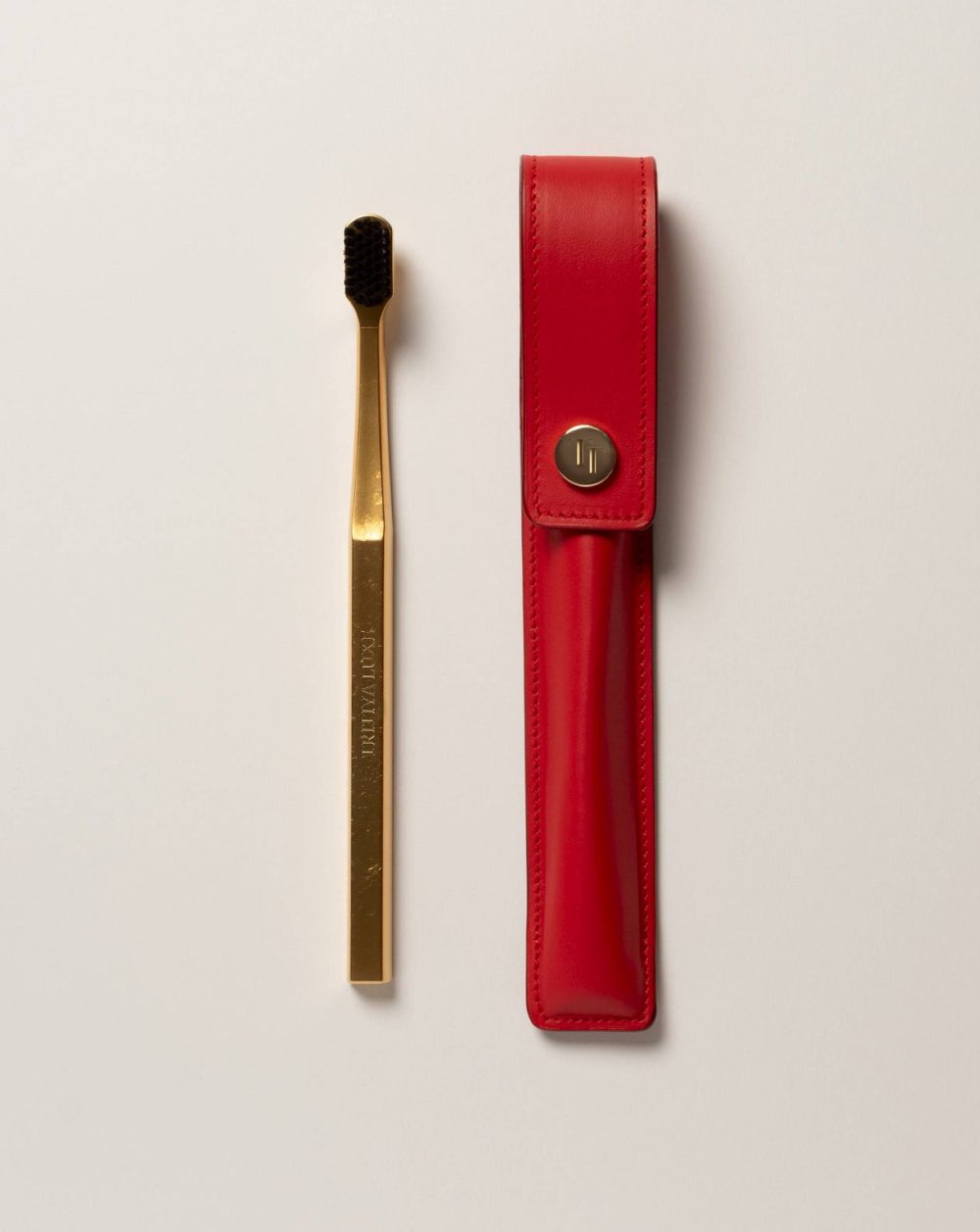 Leather Case & Toothbrush Red